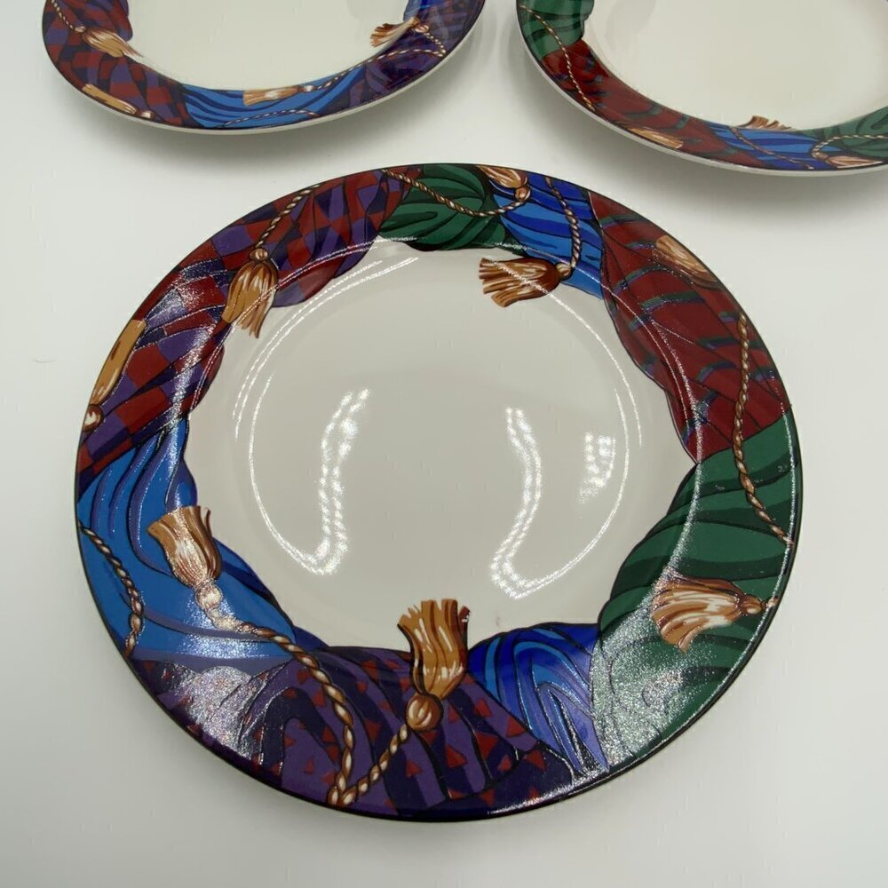 Set of 4 1993 Vitromaster Curtain Call Salad Plates Designed by Sue Zipkin - Picture 4 of 8